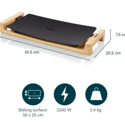 Table Chef Pure Black Bamboo 50x25 cm