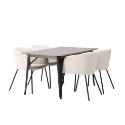 Tempe 140 cm med 4 Berit Stolar Sammet