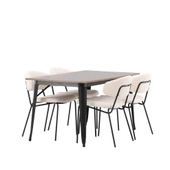 Tempe Matbord 140 cm & 4 Chico Stolar i Boucle