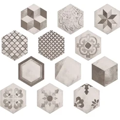 Terra Black Hexagon Mix 22x25 cm