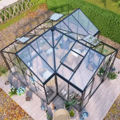 T-Format 12,4m² 4mm Säkerhetsglas & 6mm Kanalplast