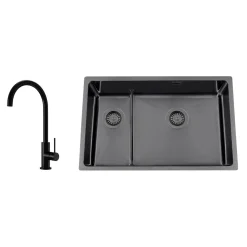 Titan 73 KHX Nickel med Köksblandare Steel Equip Shadow