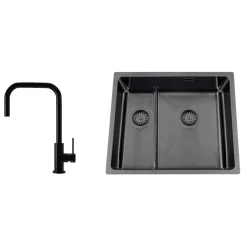 Titan 53 KHX Nickel med Köksblandare Steel Accent Square Shadow