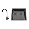 Titan 53 KHX Nickel med Köksblandare Steel Equip Shadow