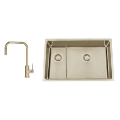 Titan 73 KHX Nickel med Köksblandare Steel Accent Square D