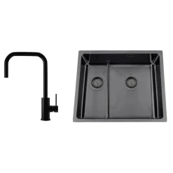 Titan 53 KHX Nickel med Köksblandare Steel Accent Square D