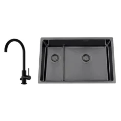 Titan 73 KHX Nickel med Köksblandare Steel Equip D