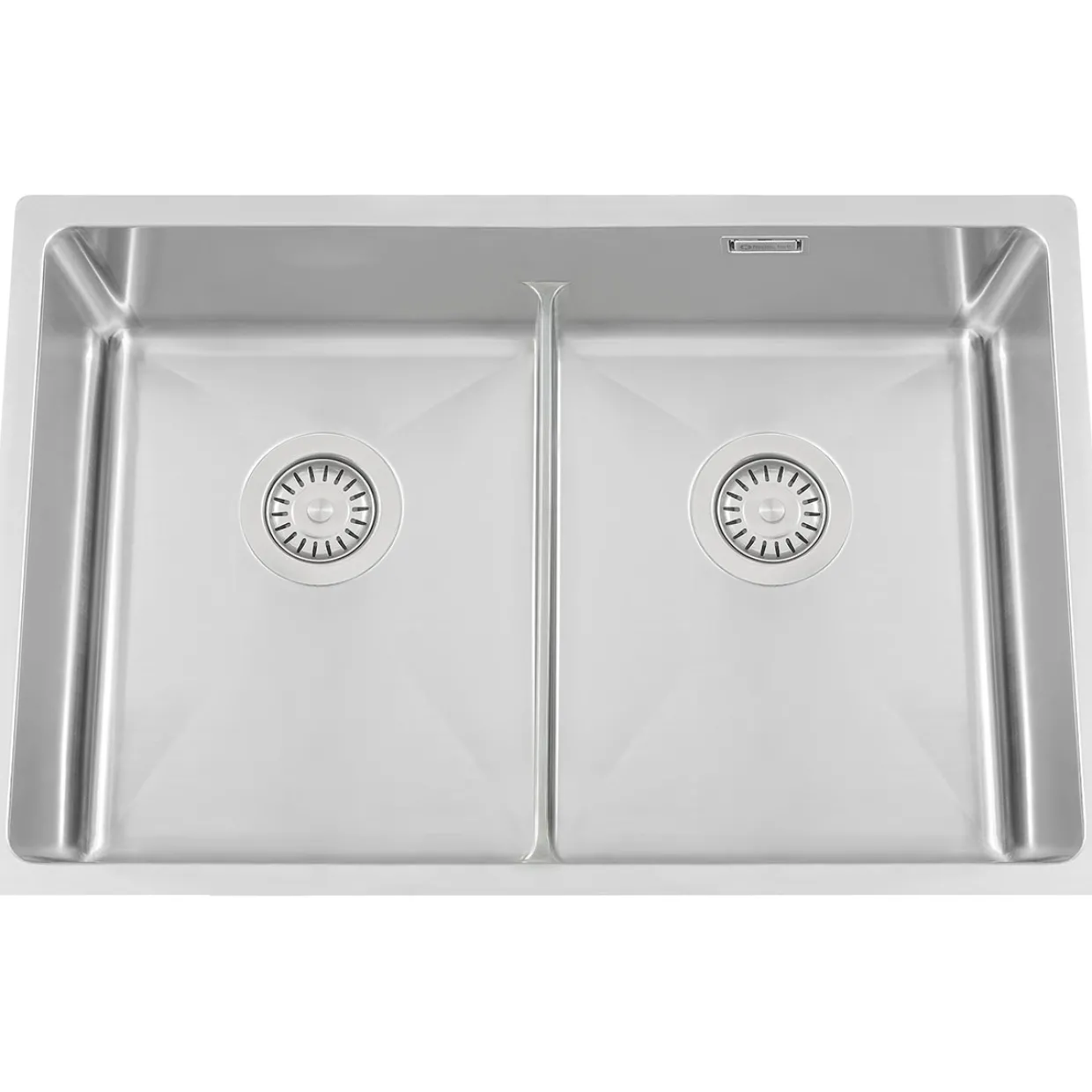 Titan72 K X Nickel Rostfri Dubbel med Korgventil & Vattenlås