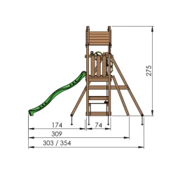 Totem Inkl Gungmodul & Röd Rutschkana