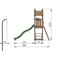Totem Inkl Röd Rutschkana
