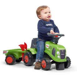 Traktor med trailer, kratta och skyffel Baby Claas