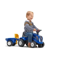 Traktor med trailer, kratta och skyffel Baby New Holland