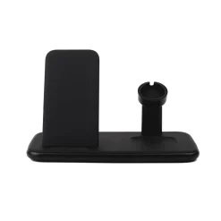 Tripple Qi Laddare Usb-C Anslutning 20W Totalt Svart Mobil/Watch/Airpods