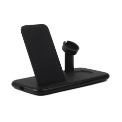 Tripple Qi Laddare Usb-C Anslutning 20W Totalt Svart Mobil/Watch/Airpods