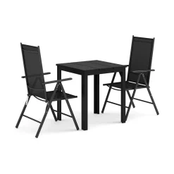 Tunis utomhus caféset 70x70 cm med 2 Maggie positionsstolar