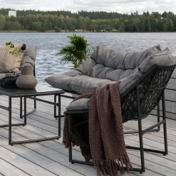 Ture Soffgrupp Svart med Dynor Utomhus