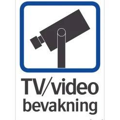 Tv/videobevakning 148x210 mm Dekal