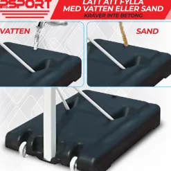 Ungdom Justerbar Basketkorg med Hjul 2,1-2,6m