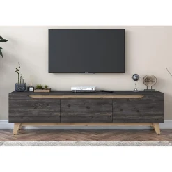 Virkesbo Svart/Brun TV-bänk 180cm