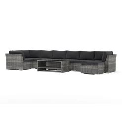 Wisconsin utomhus U-soffa 8-sits med vändbar divan