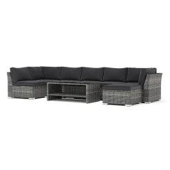 Wisconsin utomhus U-soffa 7-sits med vändbar divan