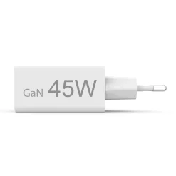 1x USB-C 1x USB-A GaN 45W Vit