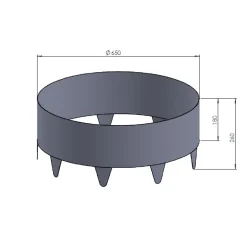Zinkplåt 26cm Hög ⌀65 cm